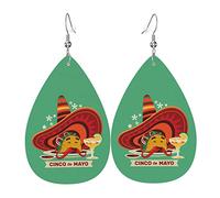 Orecchini in pelle con motivo Cinco De Mayo Of Taco per donne e ragazze Orecchini pendenti estetici carini a goccia