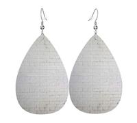 Orecchini in pelle con muro di mattoni bianchi antichi per donne pendenti, orecchini a goccia piercing gioielli leggeri regali per donne ragazze