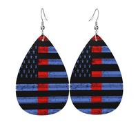 Orecchini in pelle con nastro di riconoscimento degli Stati Uniti e dell'aero, decorazione per abbigliamento, adatti per feste, festività e vita quotidiana