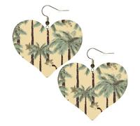 Orecchini in pelle con palme e tigri per le donne orecchini a forma di cuore leggeri orecchini pendenti gioielli regali