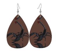 Orecchini in pelle con scorpione, da donna, con pendente a goccia, accessori alla moda per uso quotidiano e feste, Misura unica, Pelle