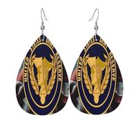 Orecchini in pelle con sigillo della riserva dell'esercito degli Stati Uniti, decorazione per abbigliamento, adatti per feste, festività e vita quotidiana