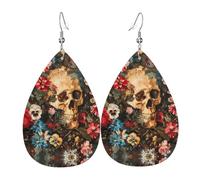 Orecchini in pelle con stampa formula matematica, orecchini pendenti, gioielli leggeri a goccia, pendenti per feste in costume, Misura unica, Pelle