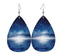 Orecchini in pelle con stella cadente luna per le donne orecchini a goccia orecchini in pelle alla moda pendenti gioielli regali per mamma, moglie, figlie