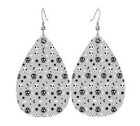 Orecchini in pelle con teschio e stelle per le donne a goccia forati orecchini in pelle set regalo di compleanno di Natale per le donne