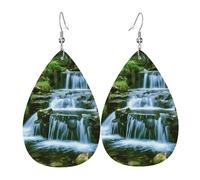 Orecchini in pelle da donna a goccia pendenti leggeri orecchini pendenti cascata che scorre giù gioielli regalo