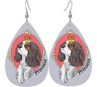 Orecchini in pelle da donna Cavalier King Charles Spaniel Cucciolo Orecchini pendenti per ragazze