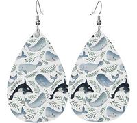 Orecchini in pelle da donna con balene e delfini