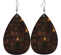 Orecchini in pelle da donna Libri della vecchia biblioteca Libreria Orecchini pendenti pendenti per ragazze