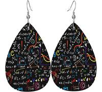 Orecchini in pelle da donna Matematica Educazione Matematica Orecchini pendenti pendenti per ragazze, taglia unica