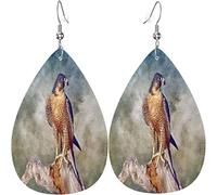 Orecchini in pelle da donna Peregrine Falcon Falco Orecchini pendenti per ragazze