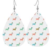 Orecchini in pelle da donna Simpatici orecchini pendenti a forma di animale bassotto per ragazze