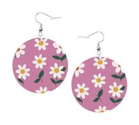 Orecchini In Pelle Daisy Simple Pink Confortevoli Orecchini Pelle Donna Stampa Waterdrop Di Orecchino Di Cuoio Per Festa Decorazioni Mamma
