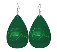 Orecchini in pelle del mese della consapevolezza del cancro della cistifellea e del dotto biliare per donne e ragazze Orecchini in pelle a goccia Orecchini pendenti semplici