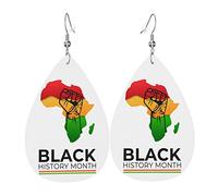 Orecchini in pelle del mese della storia nera per donne e ragazze Orecchini pendenti estetici carini a goccia