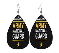 Orecchini in pelle della guardia nazionale dell'esercito della Louisiana, decorazione per abbigliamento, adatti per feste, festività e vita quotidiana
