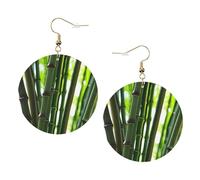 Orecchini in pelle di bambù alla moda per le donne pendenti 1 paio di orecchini piercing leggeri stampati gioielli regali per donne ragazze