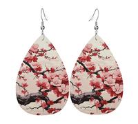 Orecchini in pelle di pecora nera bianca e nera, orecchini a goccia, leggeri, orecchini a cerchio, idea regalo, One Size, Pelle sintetica, Non pietra preziosa