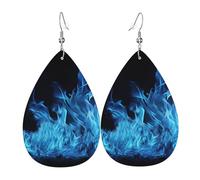 Orecchini in pelle di pecora nera bianca e nera, orecchini a goccia, leggeri, orecchini a cerchio, idea regalo