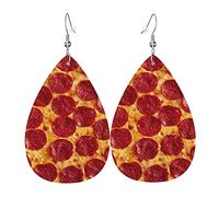 Orecchini in pelle di pizza ai peperoni per le donne Ciondolo con pendente a goccia con gancio Regali per ragazza adulta