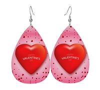 Orecchini in pelle di San Valentino per donne e ragazze Orecchini in pelle a goccia Orecchini pendenti semplici