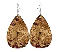 Orecchini In Pelle Elegant Flowers Abstract Brown Ecopelle Orecchino Decorazioni Per Feste Confortevoli Orecchini A Goccia, Per Wedding, Party, Valentine'S Day