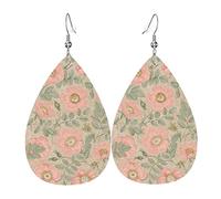 Orecchini In Pelle Elegant Flowers Flower Pink Beige Ecopelle Orecchino Decorazioni Per Feste Moda Orecchini A Goccia, Per Wedding, Le Donne, Carnevale