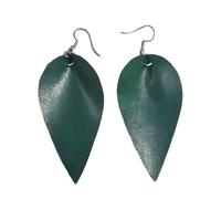 Orecchini in pelle fatti a mano, stile bohémien, a forma di foglia, con gancio, pendenti, da donna, colore marrone chiaro, 8.3*3.5 cm, Plastica, come descrizione