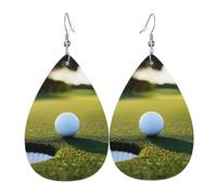 Orecchini In Pelle Golf Print Ecopelle Orecchino Decorazioni Per Feste Classico Goccia D'Acqua Orecchini, Per Valentine'S Day, Carnevale, Wedding