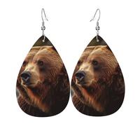 Orecchini In Pelle Grizzly Bear Orecchino In Ecopelle Classico Confortevoli Orecchini A Goccia, Per Valentine'S Day, Le Donne, Wedding