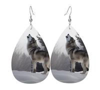 Orecchini In Pelle Howling Wolf Orecchino In Ecopelle Decorazioni Per Feste Moda Orecchini In Pelle A Goccia, Per Party, Valentine'S Day, Wedding
