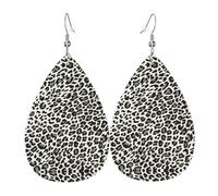 Orecchini in pelle nera con stampa leopardata per le donne orecchini in pelle trafitto a goccia set di gioielli di compleanno regali di Natale per le donne