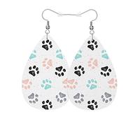 Orecchini In Pelle Paws Colorful Puppy Pet Dog Or Kitten Footprint Western Ecopelle Orecchino Moda Classico Orecchini Ragazza, Per Ouple, Party, Valentine'S Day