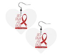 Orecchini in pelle per la consapevolezza del cancro del sangue per le donne Orecchini pendenti con ciondolo a forma di cuore con gancio Regali per ragazza adulta