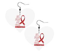 Orecchini in pelle per la consapevolezza del cancro del sangue per le donne Orecchini pendenti con ciondolo a forma di cuore con gancio Regali per ragazza adulta