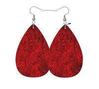 Orecchini In Pelle Red Flower Nature Red Flowers Orecchino In Ecopelle Decorazioni Per Feste Moda Orecchini A Goccia, Per Wedding, Party, Valentine'S Day