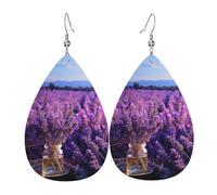 Orecchini In Pelle Romantic Lavender Ecopelle Orecchino Confortevoli Decorazioni Per Feste Orecchini A Goccia, Per Birthday, Carnevale, Le Donne