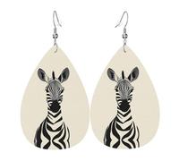 Orecchini In Pelle Simple Zebra Pattern Ecopelle Orecchino Decorazioni Per Feste Moda Orecchini A Goccia, Per Le Donne, Carnevale, Party