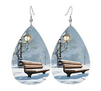 Orecchini In Pelle Snow Falling In The Park Orecchini Da Donna Moda Penzolare Orecchino In Pelle Per Donne Ragazze Appuntamenti