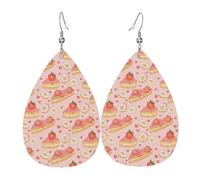 Orecchini In Pelle Sweet Strawberry Cake And Doughnut Orecchini Da Donna Moda Goccia Accessori Per Appuntamenti Feste Tutti I Giorni