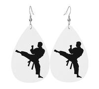 Orecchini In Pelle Taekwondo Martial Arts Orecchino In Ecopelle Decorazioni Per Feste Orecchini A Goccia Lunghi, Per Party, Carnevale, Le Donne