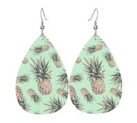Orecchini in pelle verde ananas per le donne orecchini in pelle trafitto a goccia set di gioielli di compleanno regali di Natale per le donne