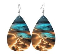 Orecchini In Pelle View Under The Moon Ecopelle Orecchino Confortevoli Classico Orecchini A Goccia, Per Le Donne, Valentine'S Day, Carnevale