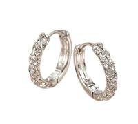 Orecchini in pietra semipreziosa argento con design a cerchio per il pendolarismo quotidiano da donna. Orecchini dal design unico per dormire. Nessuna rimozione dei fori delle orecchie. Fibbie per le