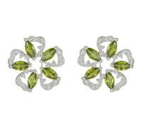 Orecchini in rame borchie clip orecchio per verde zircone pietra per stile l