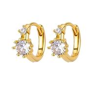 Orecchini in rame, orecchini a pendiente in zirconio rotondo di dimensioni leggere e lussuose, accessori semplici per il viaggio, adatti alle donne sul posto di lavoro e alle folle di regali festivi