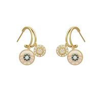 Orecchini in rame placcato oro 14K, set con orecchini antichi in zircone, orecchini eleganti, adatti per il pendolarismo quotidiano, gli incontri e le riunioni delle donne