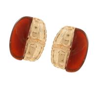 Orecchini in resina ambra marrone esagerati per le donne eleganti e robuste decorazioni in metallo leggero per ogni occasione Design unico orecchini orecchini, Taglia unica, come descritto