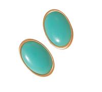 Orecchini in resina ovali oversize per le donne moderni stili retrò comodi argentati vintage minimalista borchie, Taglia unica, come descritto