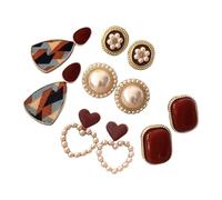 Orecchini in stile vintage con perle di ago d'argento accessorio in vino per un tocco di stili di Hong Kong Eleganza Business Meeting Accessori, Taglia unica, come descritto